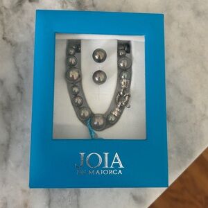JOIA De Majorca 18" Pearl Necklace & Earring Set - Signature Silver
